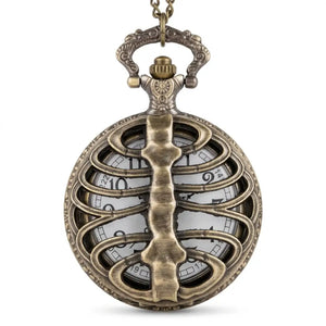 Halloween Skeleton Pocket Watch - Bronze Finish