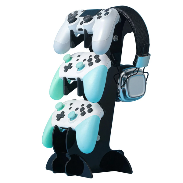 Support à trois niveaux pour manettes et casque gaming