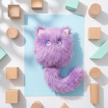 Jouet intelligent ai mignon compagnon peluche lavande avec yeux en forme de cœur bleus et queue douce et duveteuse