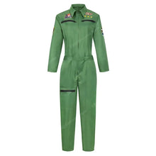Déguisement astronaute halloween adulte en combinaison verte avec bordures noires et patchs brodés versions colorées taille disponible