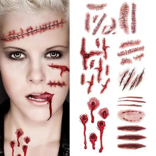 Autocollants tatouage de plaie sanglante Halloween - Enjouet