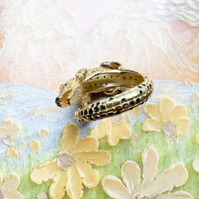 Bague Argent Crocodile Doré - Enjouet