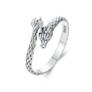 Dragon Adjustable Silver Ring