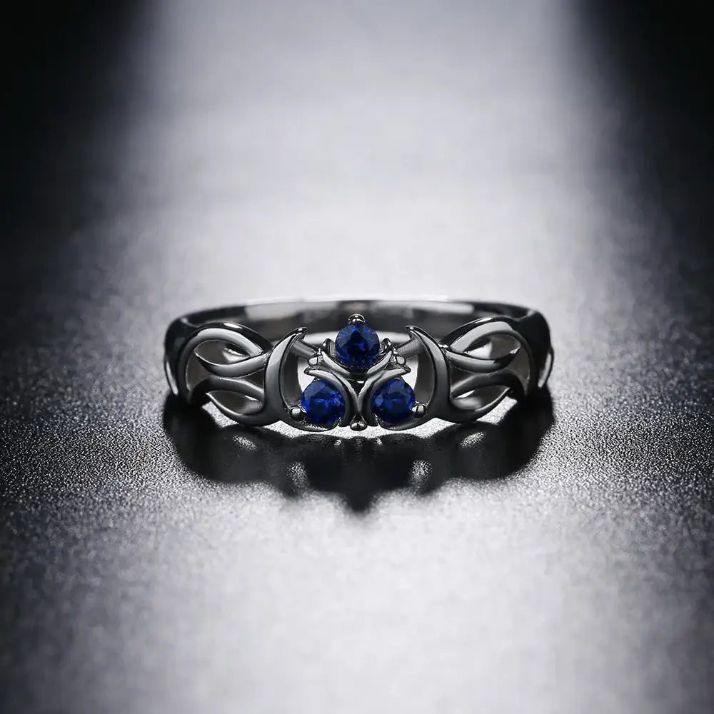 Bague Argent Zelda TOTK Zora Sapphire