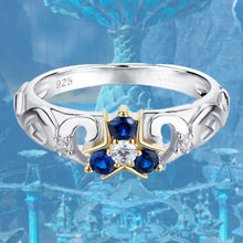 Bague Argent Zelda TOTK Zora Sapphire - Enjouet