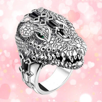 Bague Tête Crocodile Argent - Enjouet