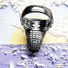 Bague Tête Crocodile Argent - Enjouet