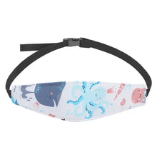 Bandeau réglable en tissu blanc avec imprimé océan ludique pour siège enfant modèles repérés