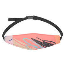 Bandeau réglable de siège enfant en tissu doux avec motifs abstraits rose et pêche modèles repérés