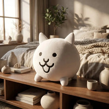 Peluche chat blanc 20 cm avec traits faciaux brodés noirs de the battle cats en peluche douce