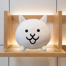 Peluche the battle cats chat blanc 20 cm en tissu doux avec yeux brodés noirs et bouche souriante