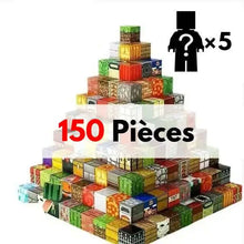 Pyramide colorée multi-couches de 150 blocs magnétiques minecraft en papier avec textures variées pour construction jouet