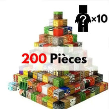 Pyramide colorée de 200 blocs magnétiques minecraft avec textures distinctes pour construction ludique et créative