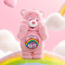 Nounours câlin rose avec une fenêtre claire remplie detoiles et arc‑en‑ciel sur le ventre boîte mystère figurines nounours pop mart