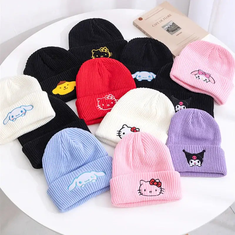 Ensemble Bonnet Et Gants Hello Kitty – Fille – Polaire Rose – NEUF