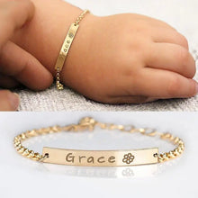 Bracelet acier inoxydable personnalisé avec nom de bébé -