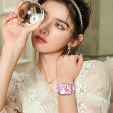 Bracelet apple watch rose avec motif personnage blanc marie la chatte pour watch marie cat