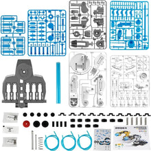 Kit mécanique en plastique bleu et gris avec pièces imprimées et ressorts pour bras robotique hydraulique à trois modes de préhension