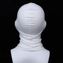 Cagoule blanche ajustée en tissu extensible avec taches d’encre idéale pour déguisement carnaval adulte en magasins de jouets