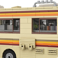 Camping-car vintage en lego beige avec bandes colorées en plastique abs modèle véhicules miniatures format pdf