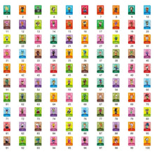 Collection de 100 cartes nfc animal crossing avec designs colorés et arrière-plans vibrants pour collection cartes nfc