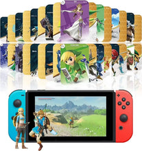 Console nintendo switch avec joy-con bleu et rouge affichant le jeu legend of zelda breath of the wild pour cartes nfc magasins de jouets