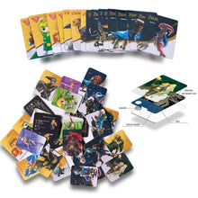 Une collection de cartes nfc colorées à thème zelda avec divers personnages idéale pour magasins de jouets et déguisement carnaval