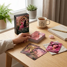 Cartes tarot français oracle de l’amour coffret illustré rose avec tirages personnels et idée cadeau élégante