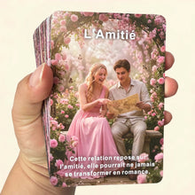 Carte tarot français oracle de l’amour avec tirages personnels camping idee cadeau coffret illustré rose et papillons