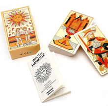 Cartes tarots de marseille deck vintage avec illustrations chaudes sur carton crème idéal pour développement personnel