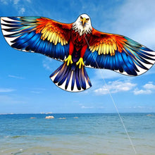 Cerf-volant aigle multicolore de 160 cm avec tête blanche et plumes détaillées, ligne de 30 m pour le vol en plein air