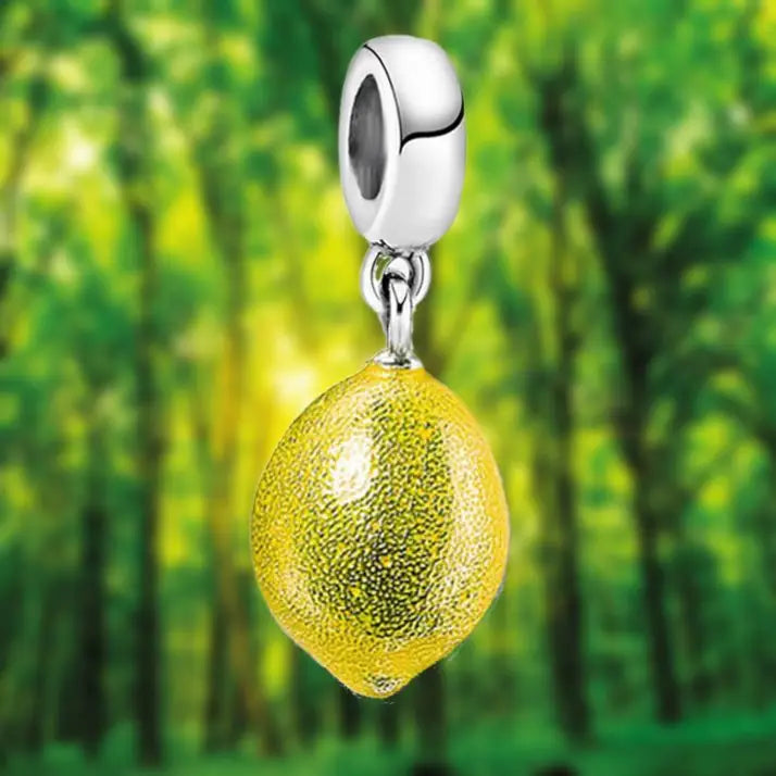 Charm Collier Citron Jaune Argent