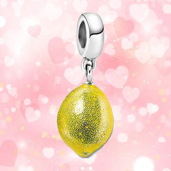 Charm Collier Citron Jaune Argent - Enjouet
