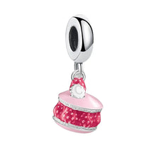 Charm Pendentif Argent Macaron Fraise - Enjouet