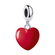 Charm Pendentif Coeur Rouge Argent - Enjouet