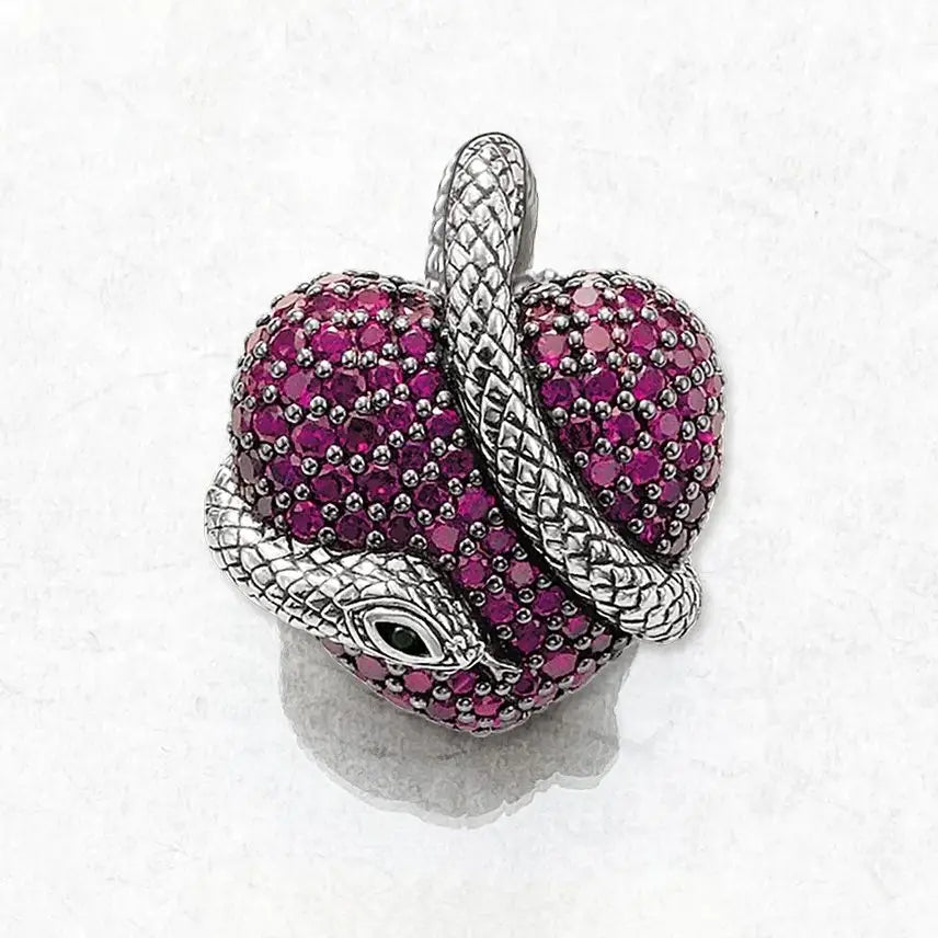 Charm Pendentif Coeur Serpent Argent - Enjouet