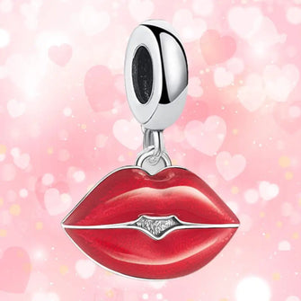 Charm Pendentif Levre Rouge Bisous Argent - Enjouet