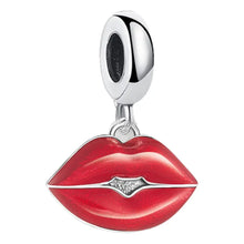Charm Pendentif Levre Rouge Bisous Argent - Enjouet