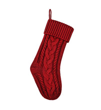 Chaussette de noël tricotée rouge riche avec motif torsadé classique et bord côte personnalisable couleurs disponibles