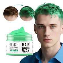 Cire colorante verte en pot transparent avec couvercle vert et label blanc sevich pour coloration temporaire cheveux halloween