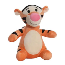 Peluche compagnon l’ourson gourmand modèle orange avec rayures orange et noir, nez rose et ventre blanc brodé