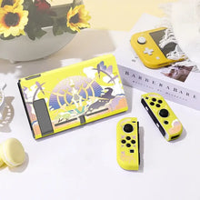 Coque de protection pour console portable hybride jaune vif avec manettes joy-con assorties et étui rigide décoratif anime