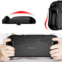 Coque ergonomique noire en tpu pour console portable avec texture mesh et accents en fibre de carbone vue arrière