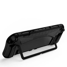 Coque ergonomique noire en tpu avec grip texturé et support intégré pour console portable nintendo switch vue arrière