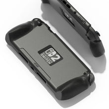 Coque standgrip savage raven pour nintendo switch 2 en noir avec poignées en caoutchouc texturé et finition mate