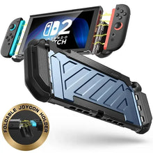 Coque supcase ub pro bleu et noir pour nintendo switch avec protection renforcée et support pliable pour joy-con