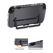 Coque transparente noire avec protections souples et support intégré compatible uniquement nintendo switch