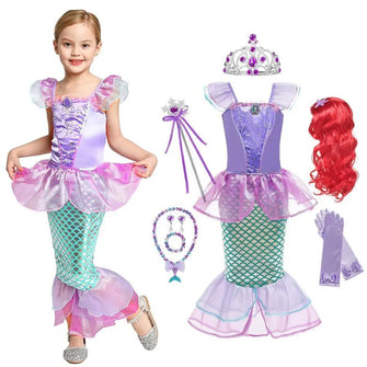 Costume de Cosplay sirène Ariel pour filles - Enjouet