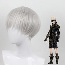 Perruque courte synthétique argentée à mèches droites et superposées pour costume cosplay femme nier automata yorha n°2