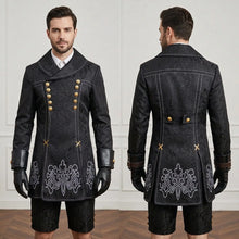 Manteau noir croisé avec boutons dorés et broderie blanche fine pour costume cosplay yorha n°2 femme nier automata